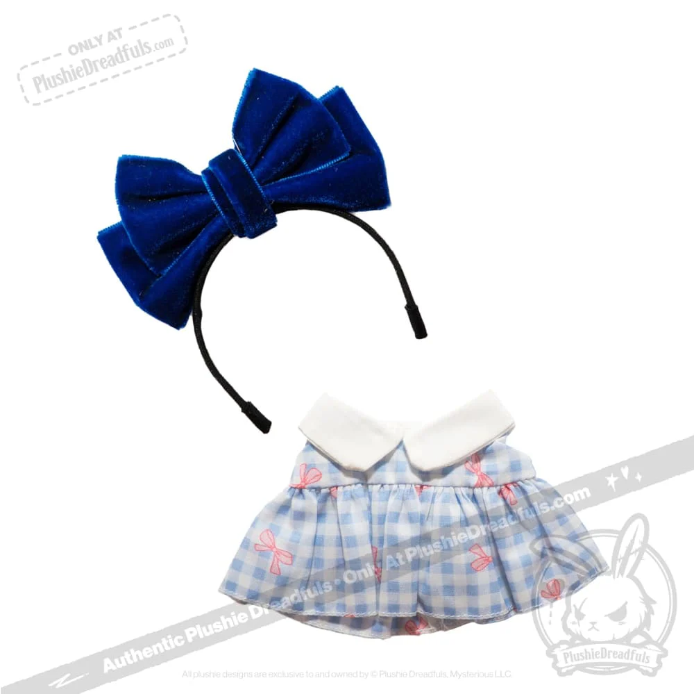 Mini Plush Outfit - Big Blue Bow Outfit - Image 3