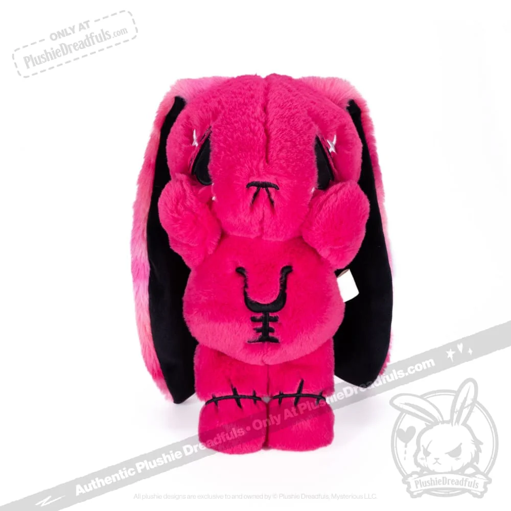 Plushie Dreadfuls - Anxiety Rabbit HOT PINK Limited Edition - Plush Stuffed Animal - Image 11