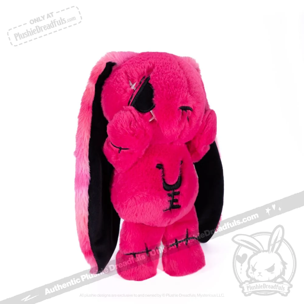 Plushie Dreadfuls - Anxiety Rabbit HOT PINK Limited Edition - Plush Stuffed Animal - Image 12