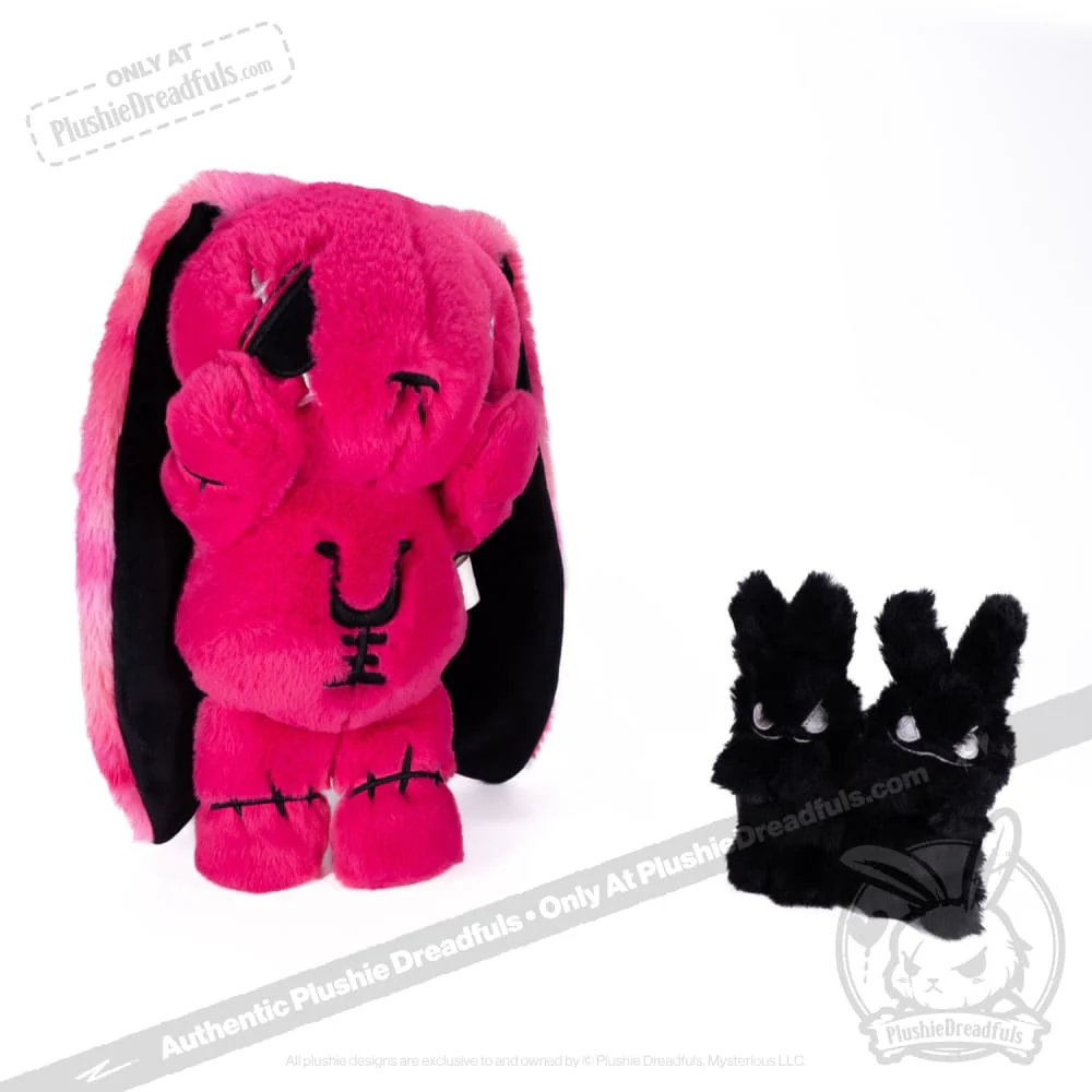 Plushie Dreadfuls - Anxiety Rabbit HOT PINK Limited Edition - Plush Stuffed Animal - Image 13