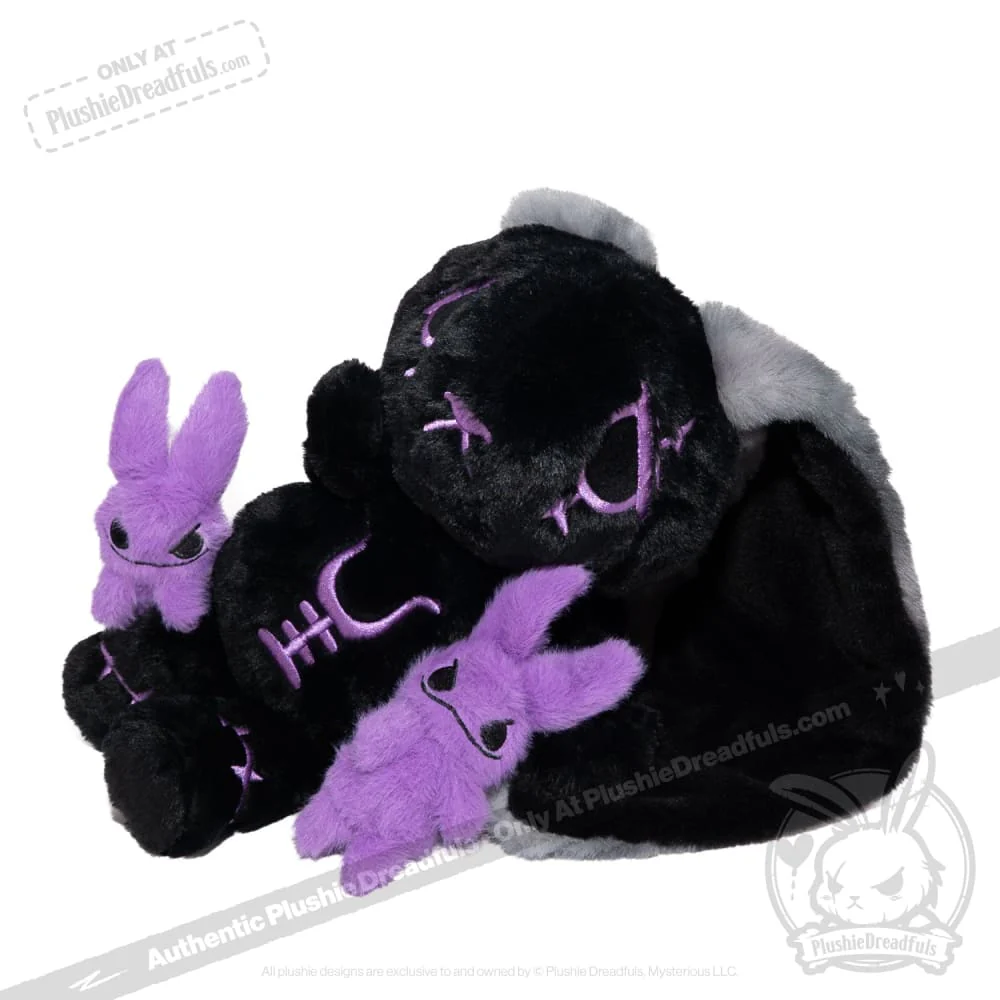 Plushie Dreadfuls - Black and Purple Anxiety Rabbit - Plush Stuffed Animal - Image 28