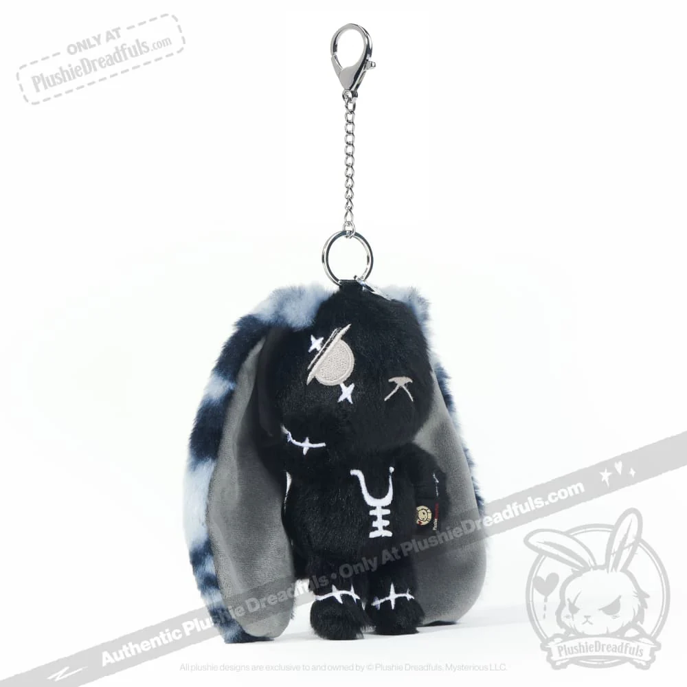 Plushie Dreadfuls - Black Anxiety Rabbit Plush Keychain Accessory - Image 5