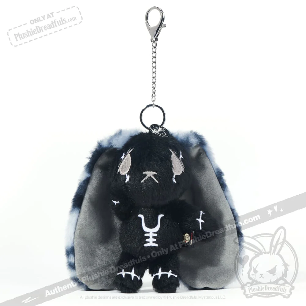 Plushie Dreadfuls - Black Anxiety Rabbit Plush Keychain Accessory - Image 6
