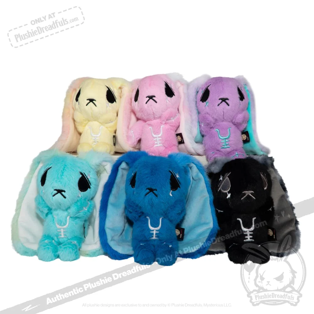 Plushie Dreadfuls - Blue Anxiety Rabbit Plush Keychain Accessory - Image 2