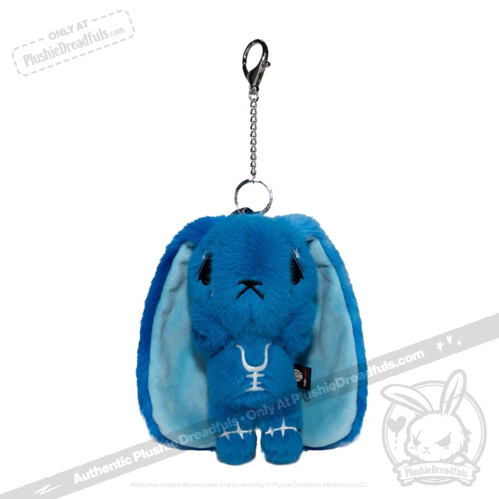 Plushie Dreadfuls - Blue Anxiety Rabbit Plush Keychain Accessory - Image 6