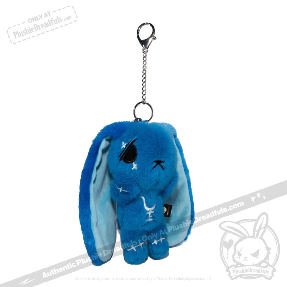 Plushie Dreadfuls - Blue Anxiety Rabbit Plush Keychain Accessory - Image 7