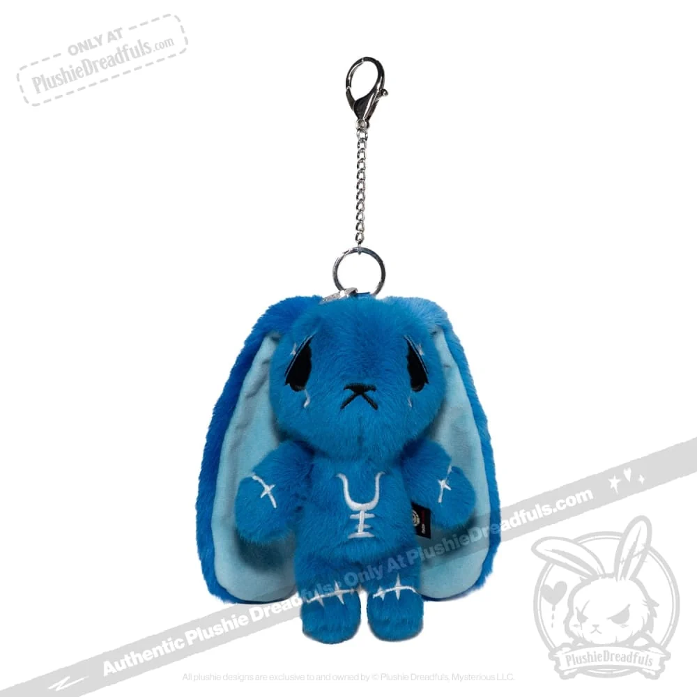 Plushie Dreadfuls - Blue Anxiety Rabbit Plush Keychain Accessory - Image 8