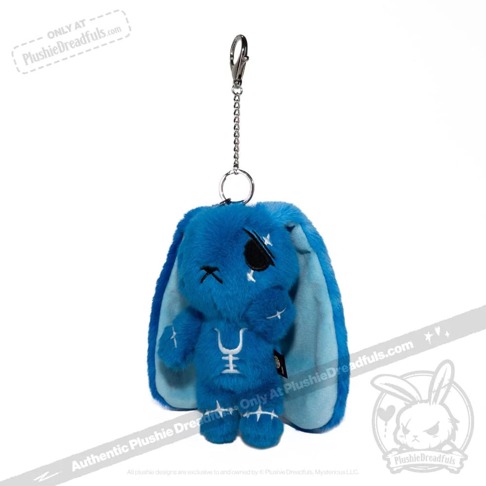 Plushie Dreadfuls - Blue Anxiety Rabbit Plush Keychain Accessory - Image 9