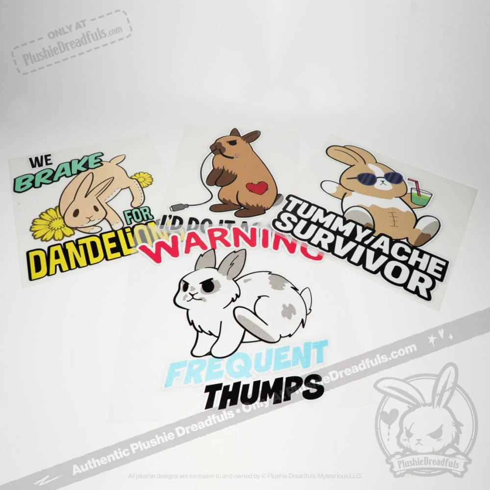 Plushie Dreadfuls - Buns Behaving Bunnly Car Decals - Image 7