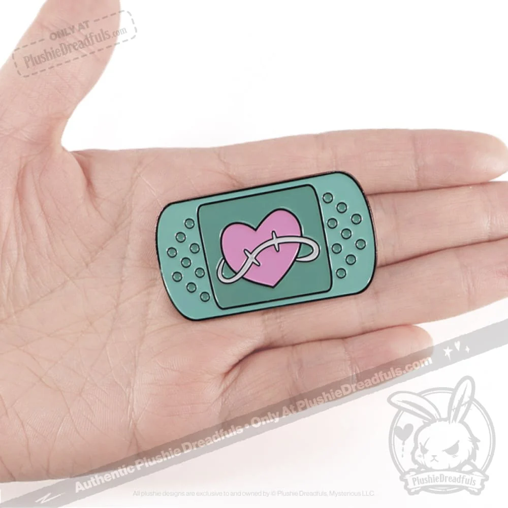 Plushie Dreadfuls - Chronic Pain Plaster Enamel Pin - Image 4