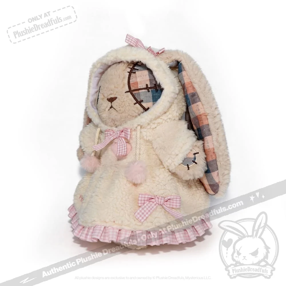 Plushie Dreadfuls Fuzzy White Chocolate Gingham Hoodie Dress - Image 3