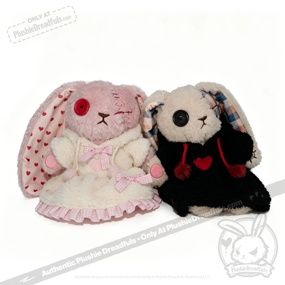Plushie Dreadfuls Fuzzy White Chocolate Gingham Hoodie Dress - Image 5