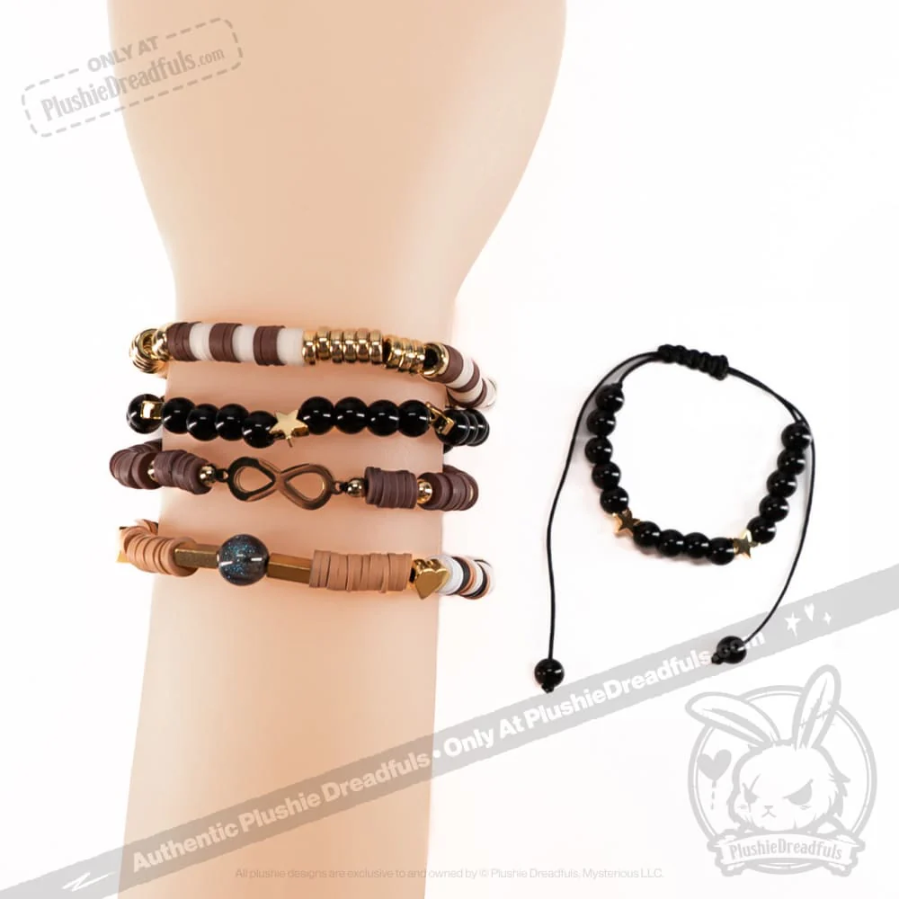 Plushie Dreadfuls - Gold Autism Rabbit Stacking Friendship Bracelet - Image 4