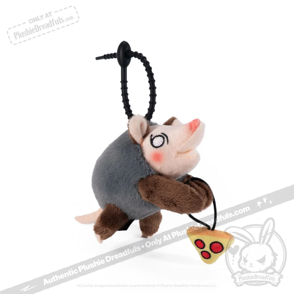 Plushie Dreadfuls - Hangry Pizza Opossum Plush Keychain - Image 3