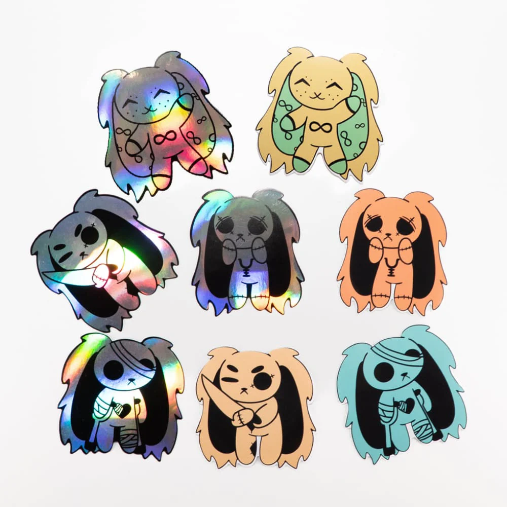 Plushie Dreadfuls Holographic Mood Stickers