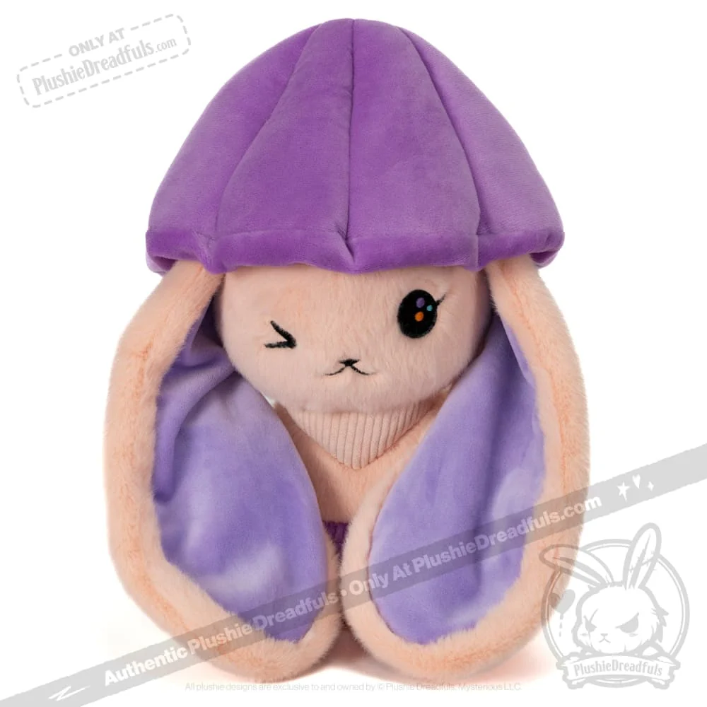 Plushie Dreadfuls - Mushroom Rabbit - Lilac Bonnet - Plush Stuffed Animal - Image 4