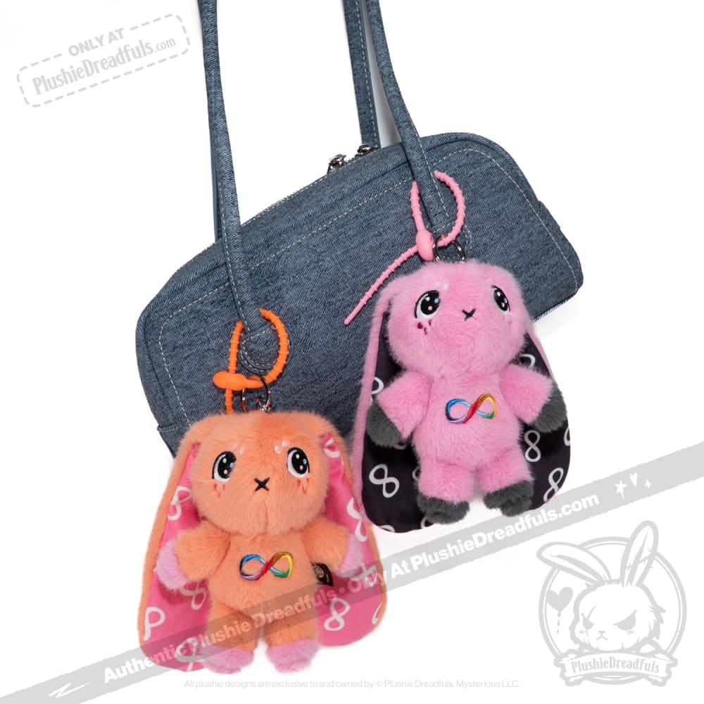 Plushie Dreadfuls - Orange Autism Rabbit Plush Keychain Accessory - Image 10