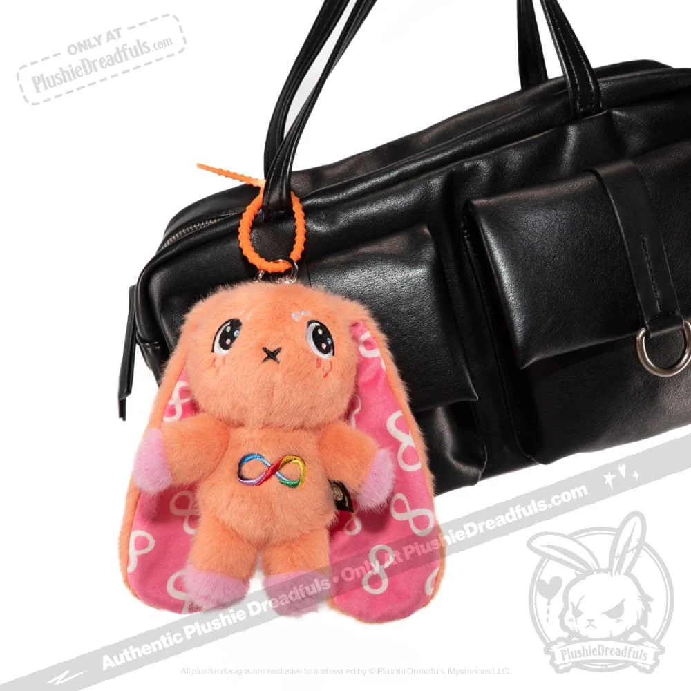 Plushie Dreadfuls - Orange Autism Rabbit Plush Keychain Accessory - Image 7