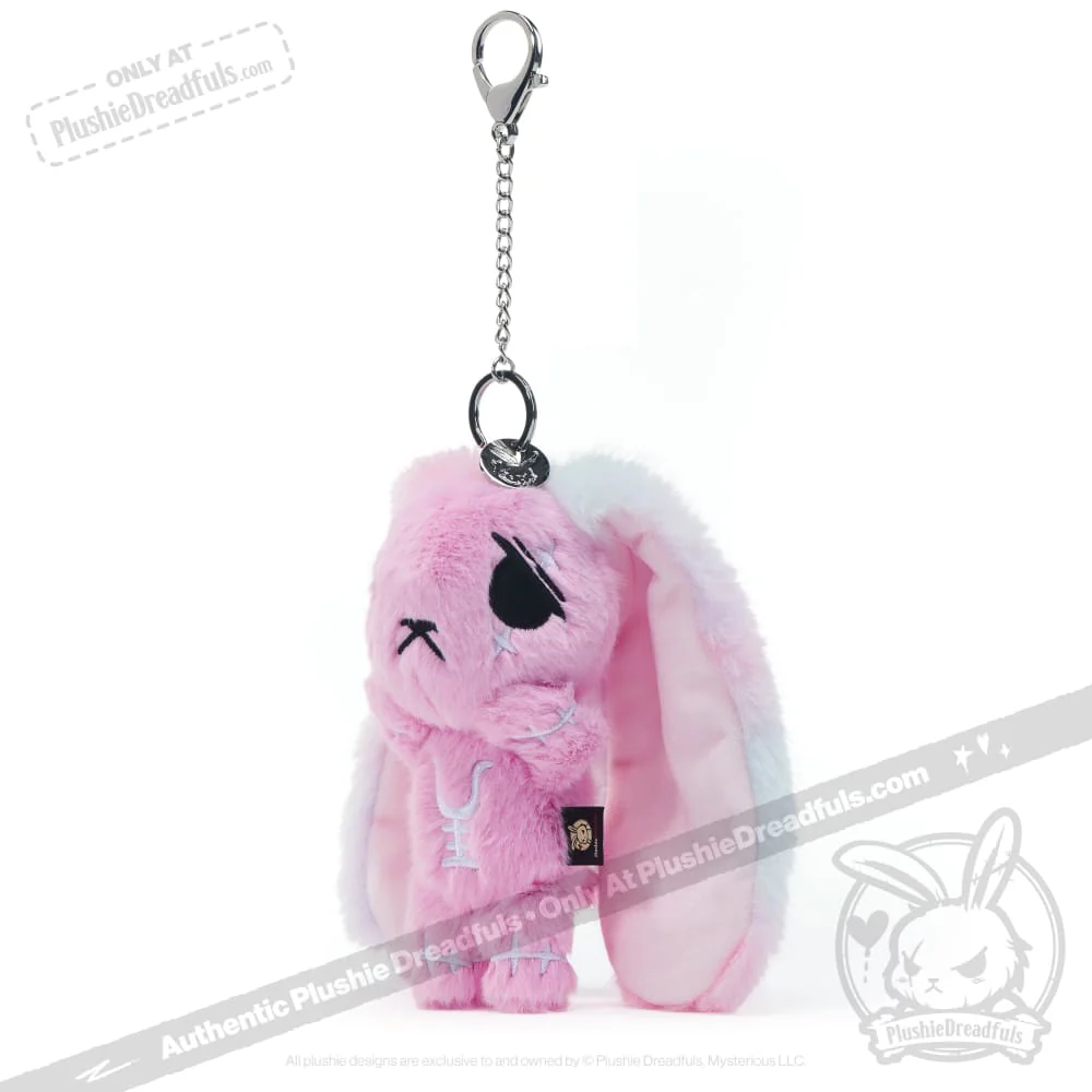 Plushie Dreadfuls - Pink Anxiety Rabbit Plush Keychain Accessory - Image 10