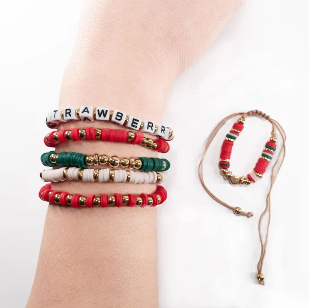 Plushie Dreadfuls - Strawberry Rabbit Stacking Friendship Bracelet Set